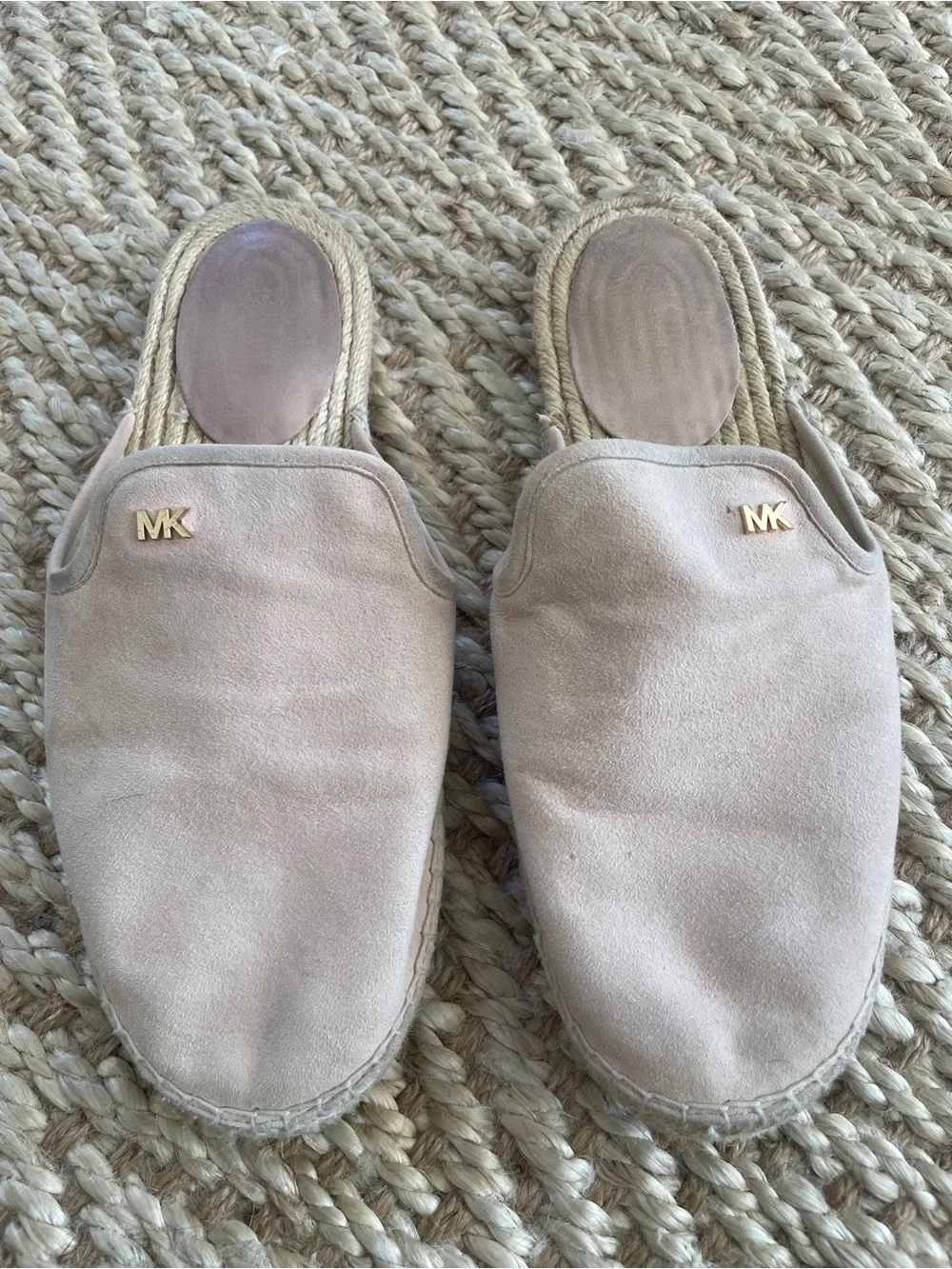 Michael Kors Blush Suede Slip-On Espadrille Mules